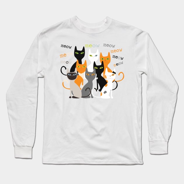 meow meow Long Sleeve T-Shirt by uncutcreations